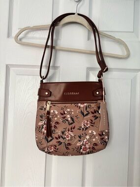 Fiorelli Brown Floral Crossbody Bag with Zip Pocket
